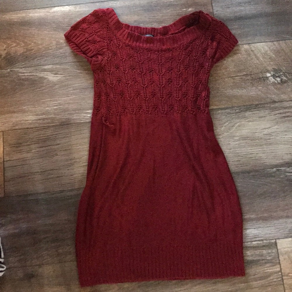 Red knitted dress